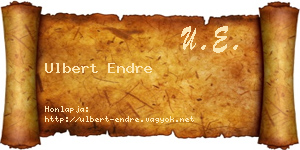 Ulbert Endre névjegykártya